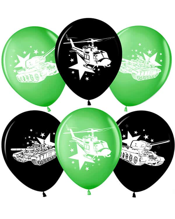 612776_Шар_(12_30_см)_Воздушно-десантная_техника_Черный_Зеленый_пастель_4_ст_25_шт Воздушно-десантная техника пастель — изображение 1